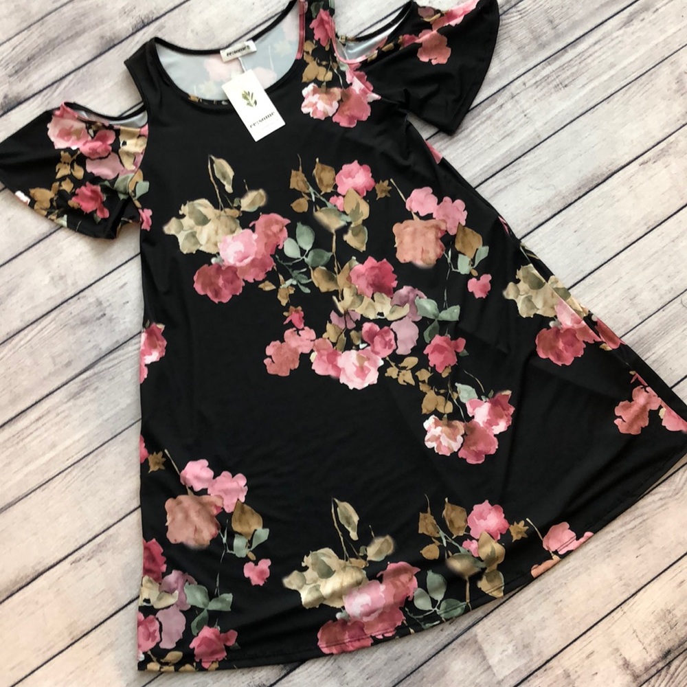 Floral Cold Shoulder Dress